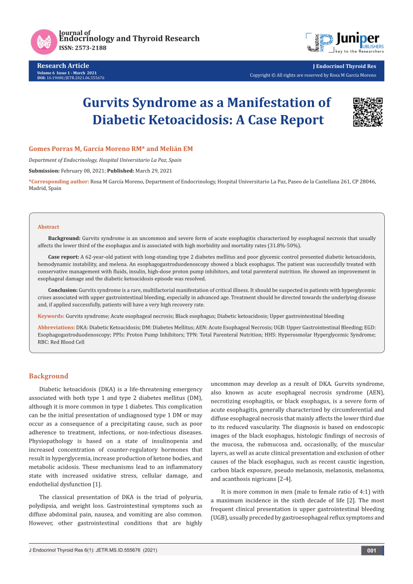 Pdf Gurvits Syndrome As A Manifestation Of Diabetic Ketoacidosis A Case Report