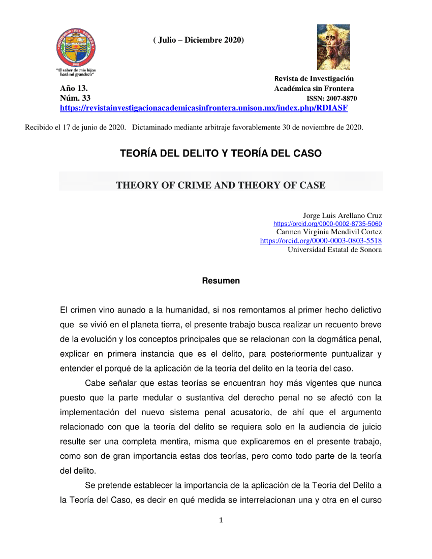 Pdf TeorÍa Del Delito Y TeorÍa Del Caso 7456