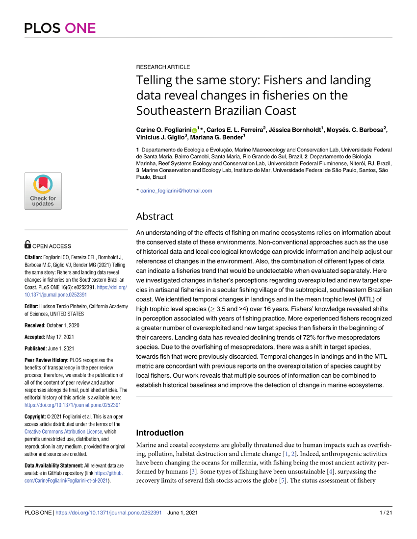 PDF Telling the same story Fishers and landing data reveal  