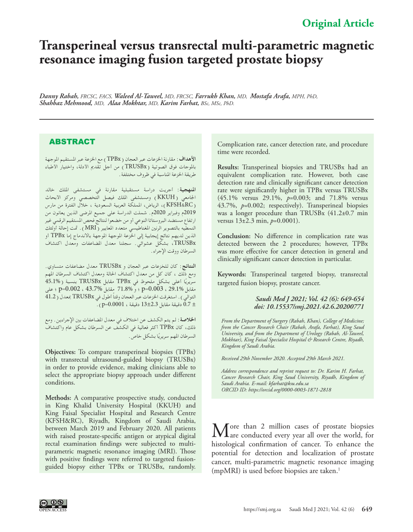 Pdf Transperineal Versus Transrectal Multi Parametric Magnetic Resonance Imaging Fusion 9482