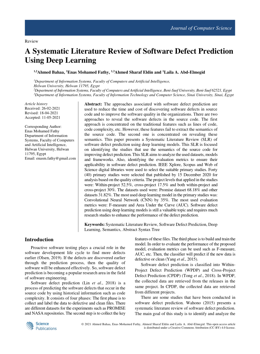 literature review on software defect prediction