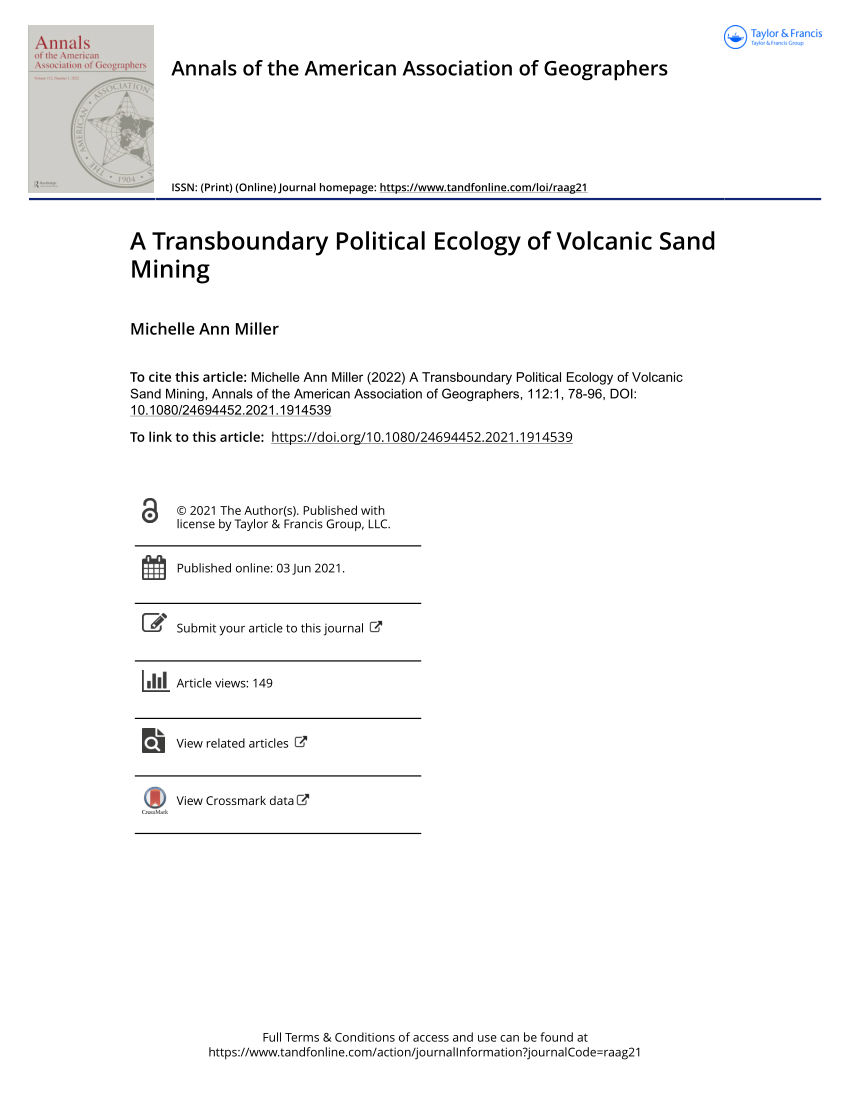 PDF) A Transboundary Political Ecology of Volcanic Sand Mining