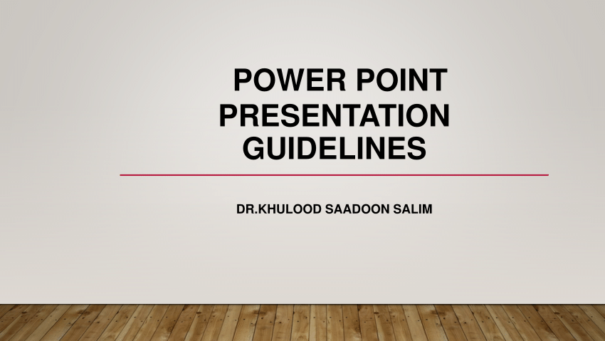 powerpoint presentation guidelines pdf