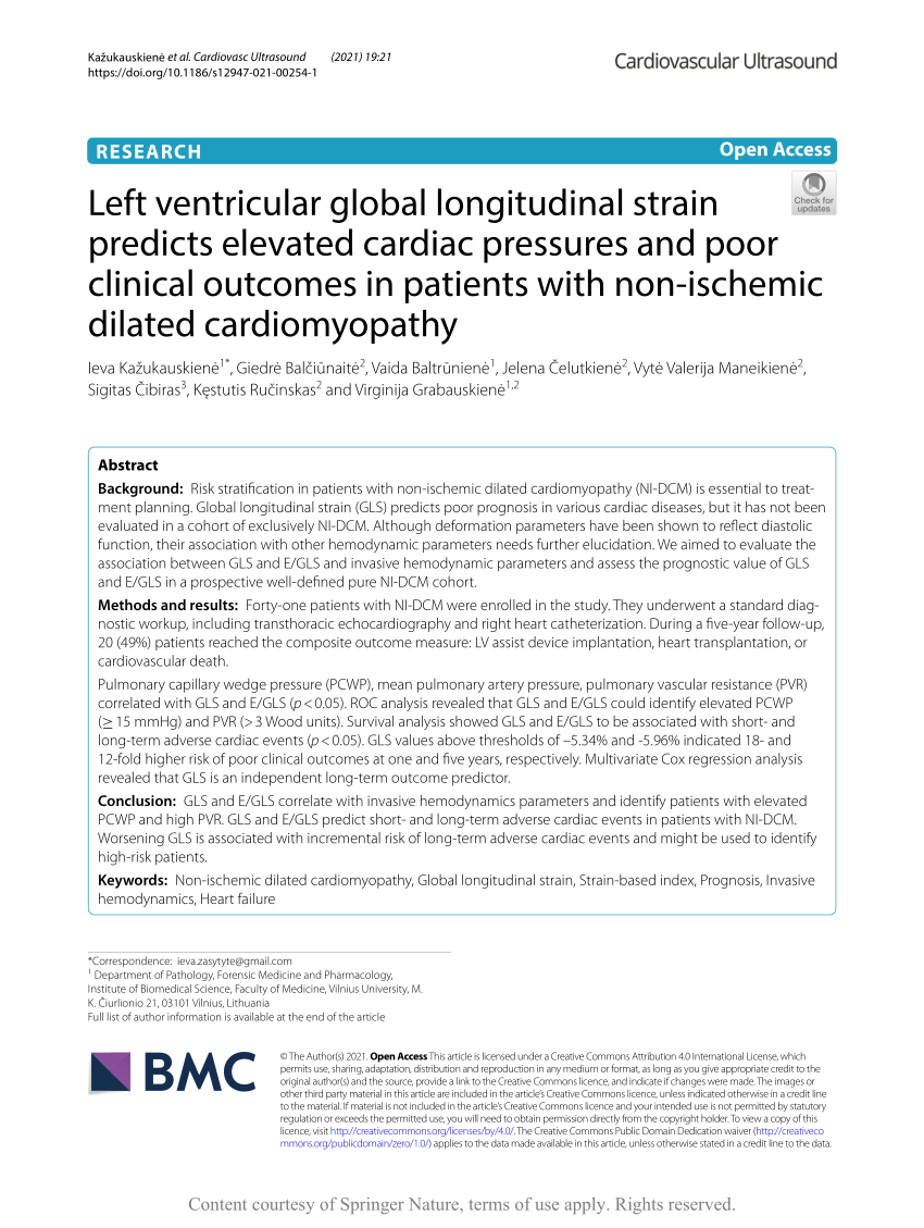 PDF] Prognostic value of global longitudinal strain in patients with  myocardial infarction and normal LVEF