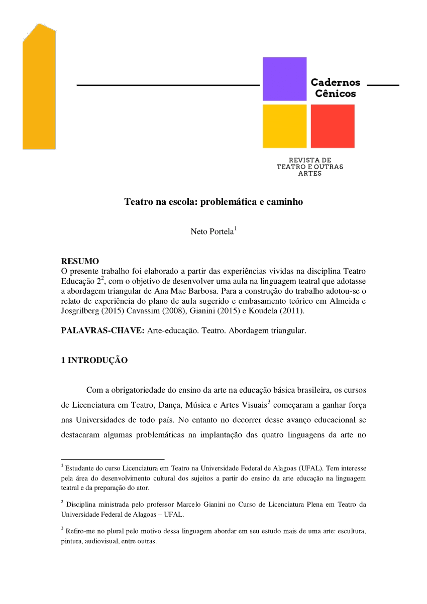 PDF) A nova Proposta de ensino do Teatro