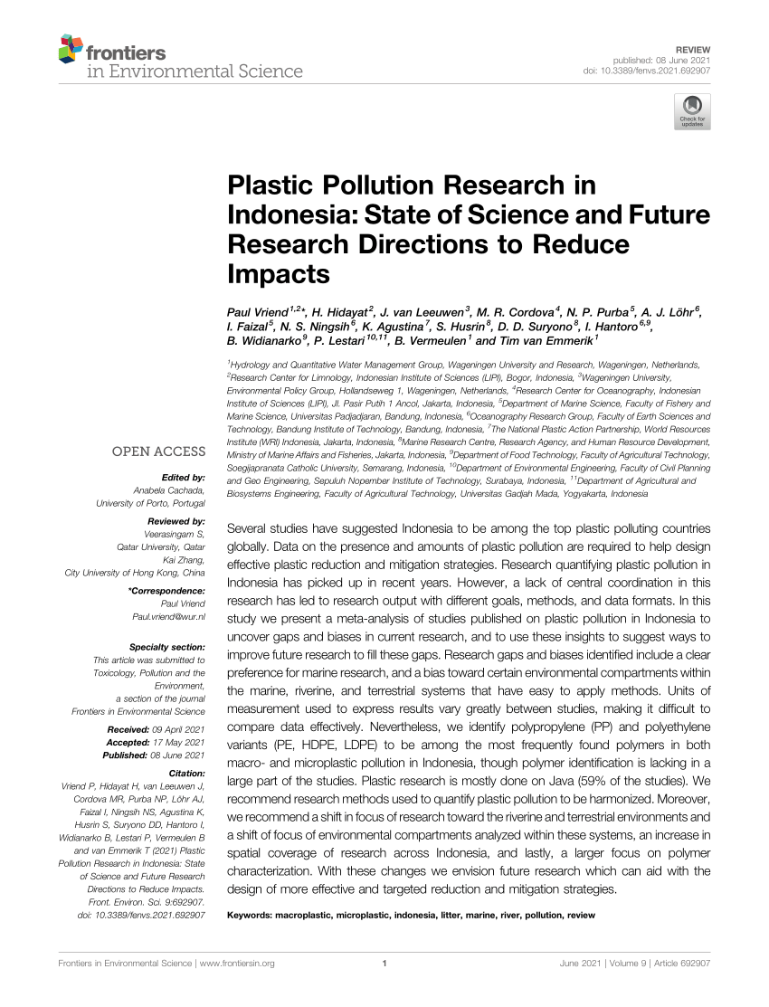 plastic pollution research paper