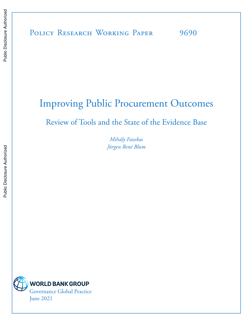 PDF) Improving Public Procurement Outcomes. Review of Tools and ...