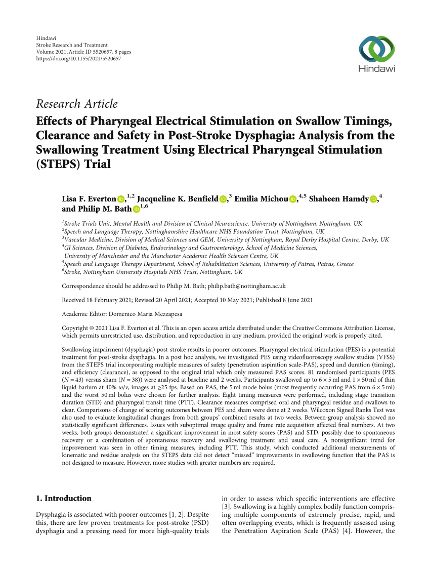 The Effects of Neuromuscular Electrical Stimulation on Swallowing Functions  in Post-stroke Dysphagia: A Randomized Controlled Trial