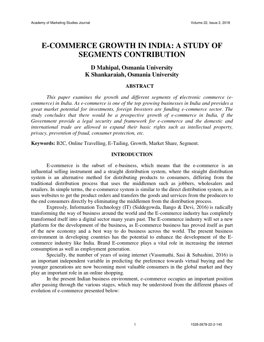 e commerce growth essay