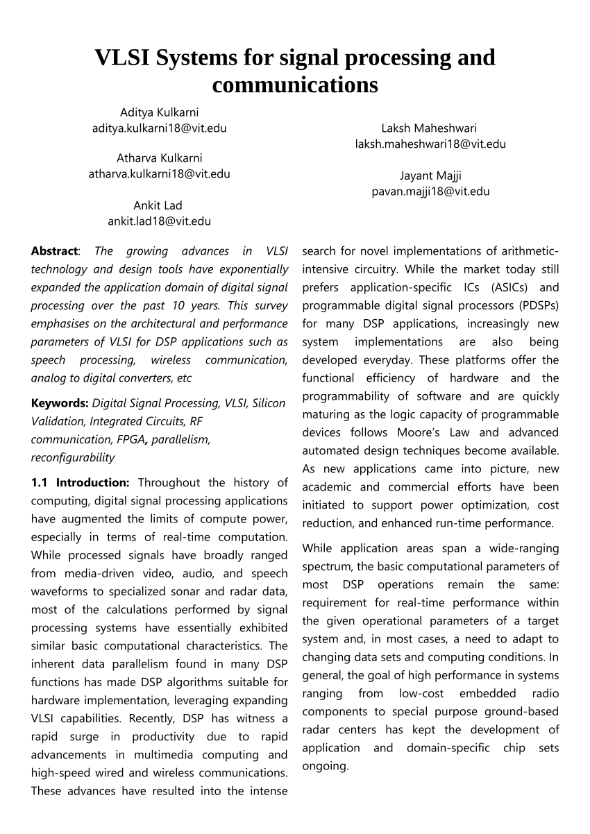 research topic on vlsi