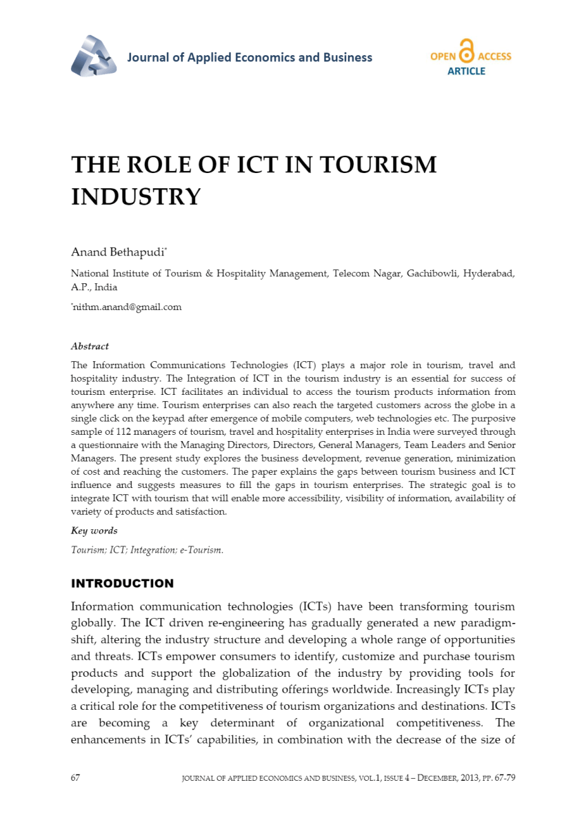 what is the relevance of ict in tourism management