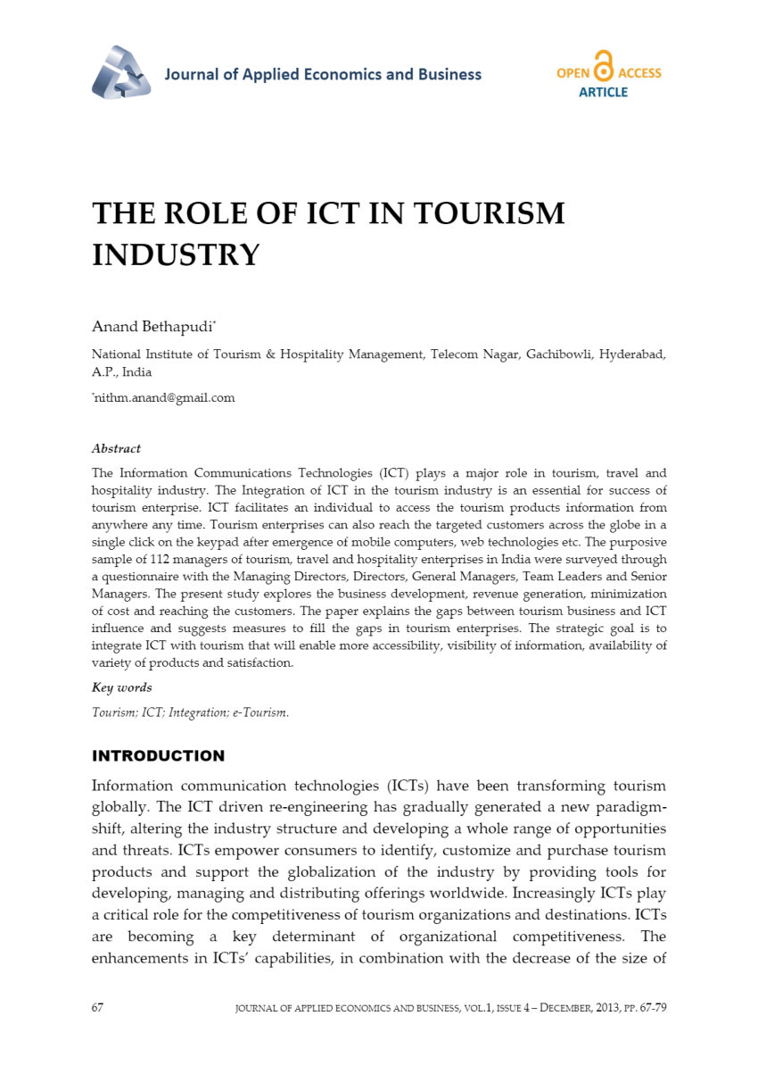 the role of ict in tourism