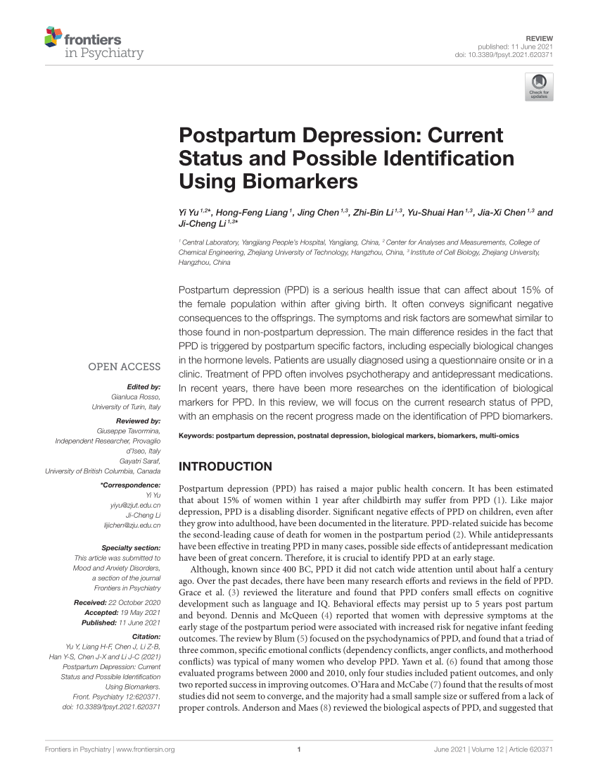 current research on postpartum depression