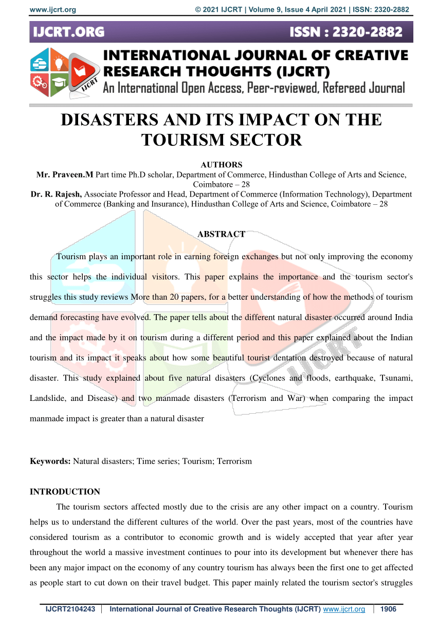 tourism disaster management research paper