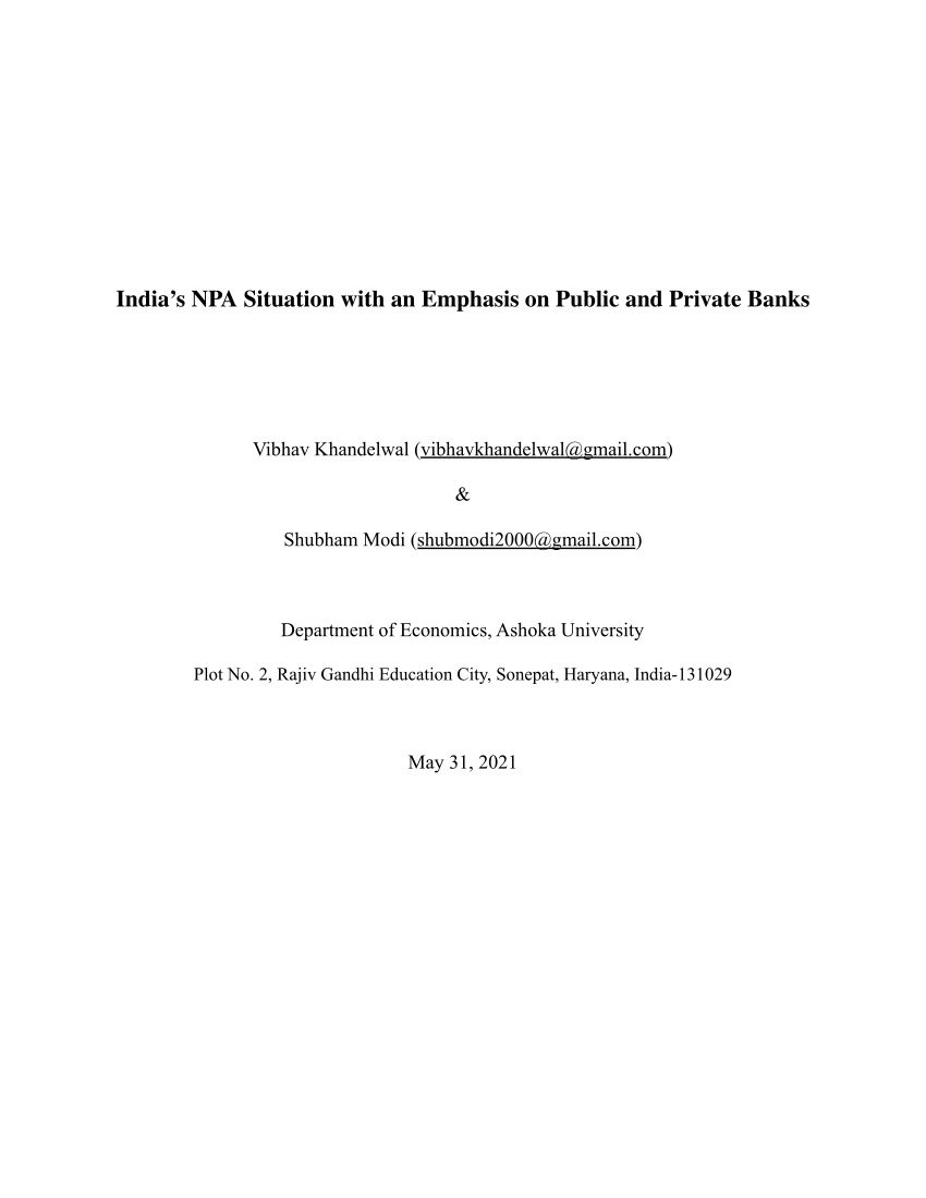 research paper on public and private banks
