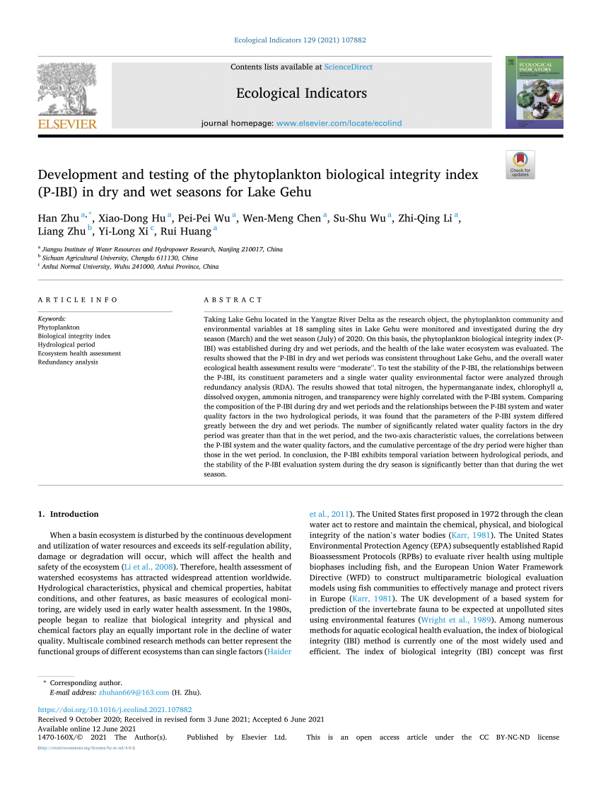 PDF) Development and testing of the phytoplankton biological 