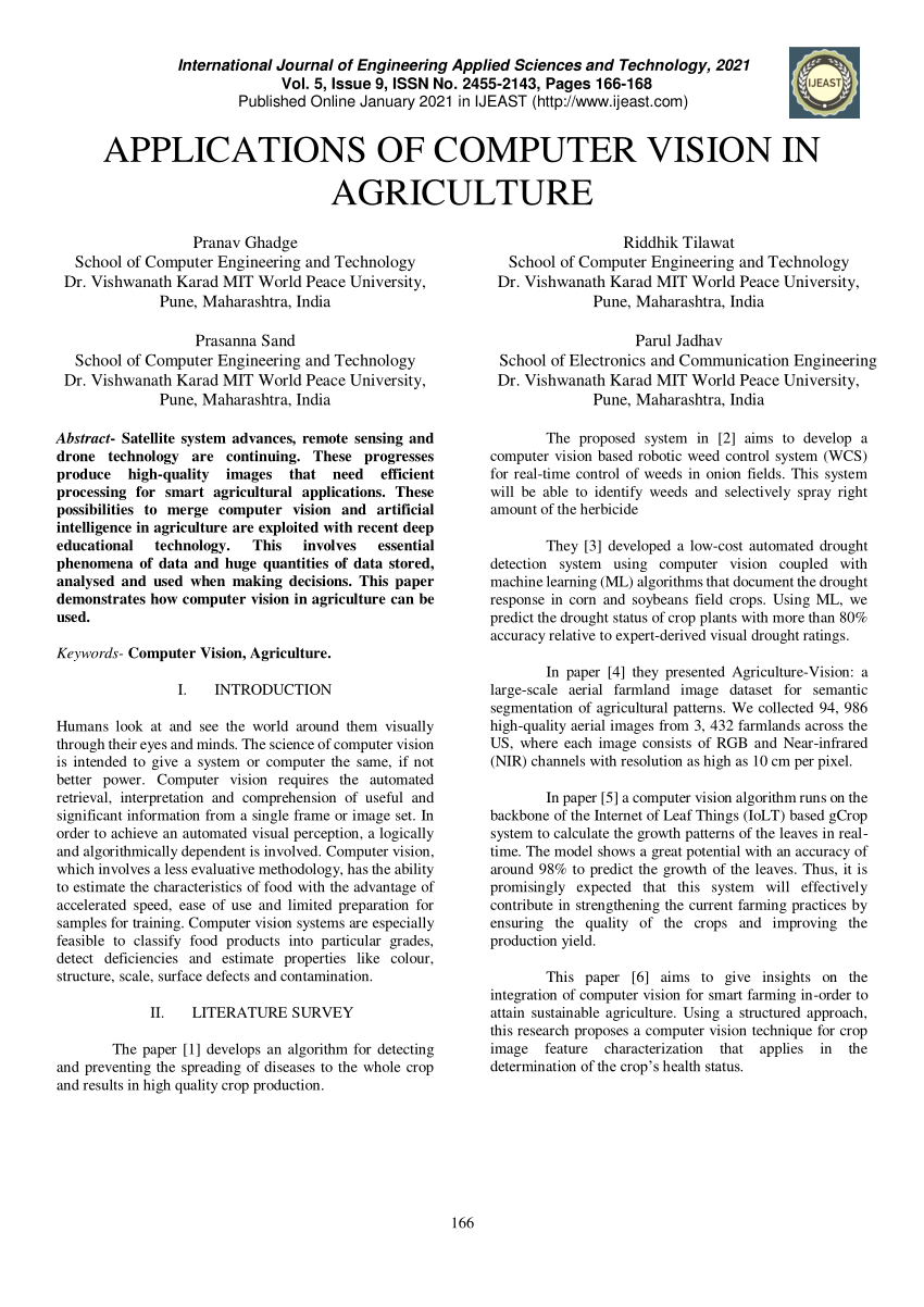 computer vision in agriculture research paper