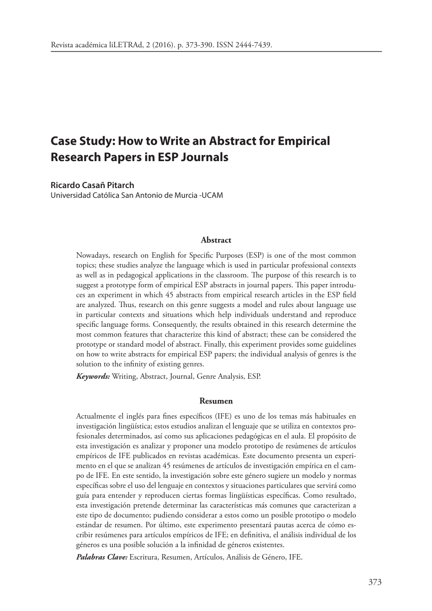 how to write a good abstract for a case study