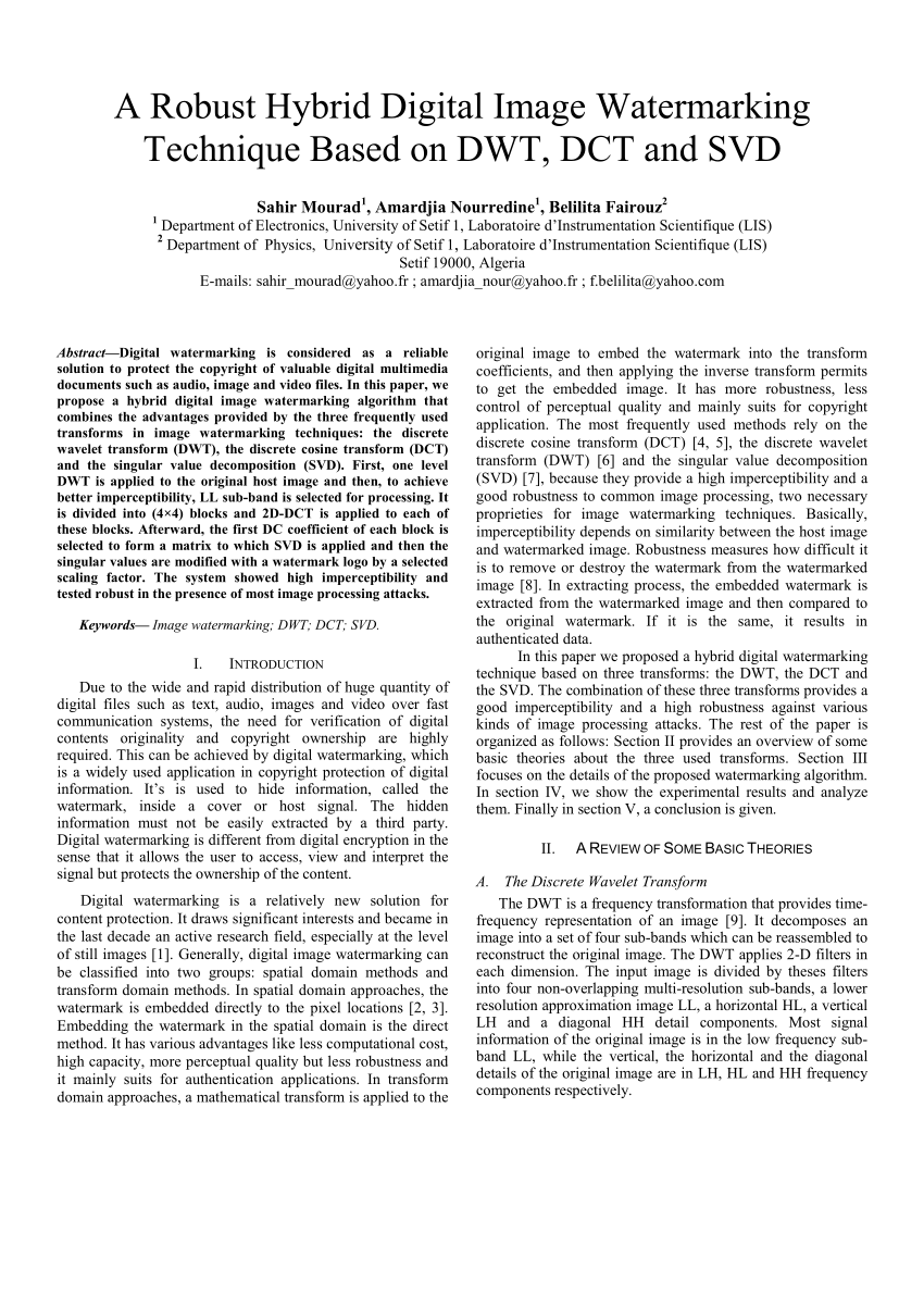 research papers on watermarking