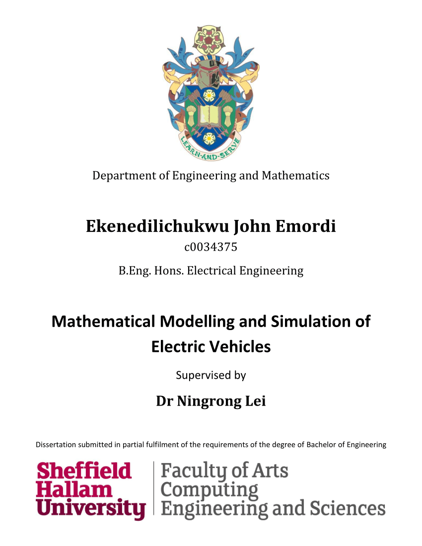 (PDF) Mathematical Modelling and Simulation of Electric Vehicles