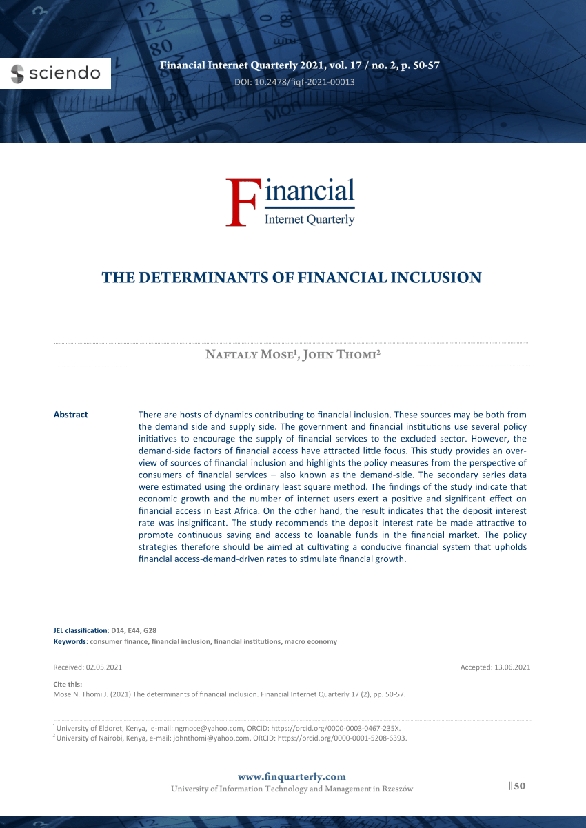 financial inclusion thesis pdf