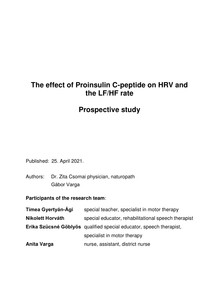 Normal tilfredshed aktivt PDF) The effect of Proinsulin C-peptide on HRV and the LF/HF rate