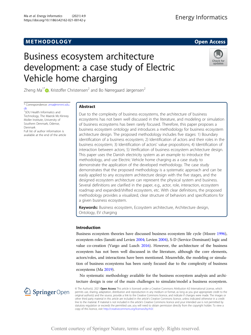overskæg Afstå egyptisk PDF) Business ecosystem architecture development: a case study of Electric  Vehicle home charging