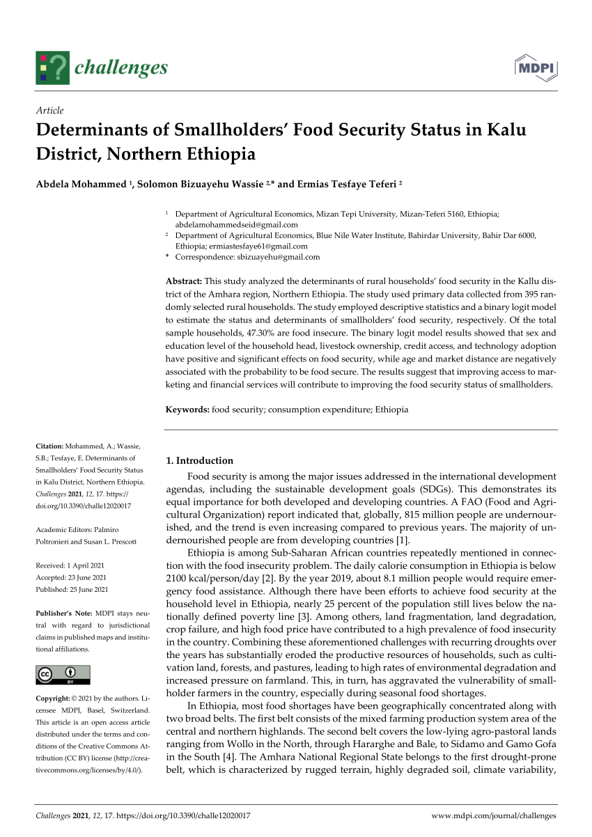 research proposal on food security in ethiopia