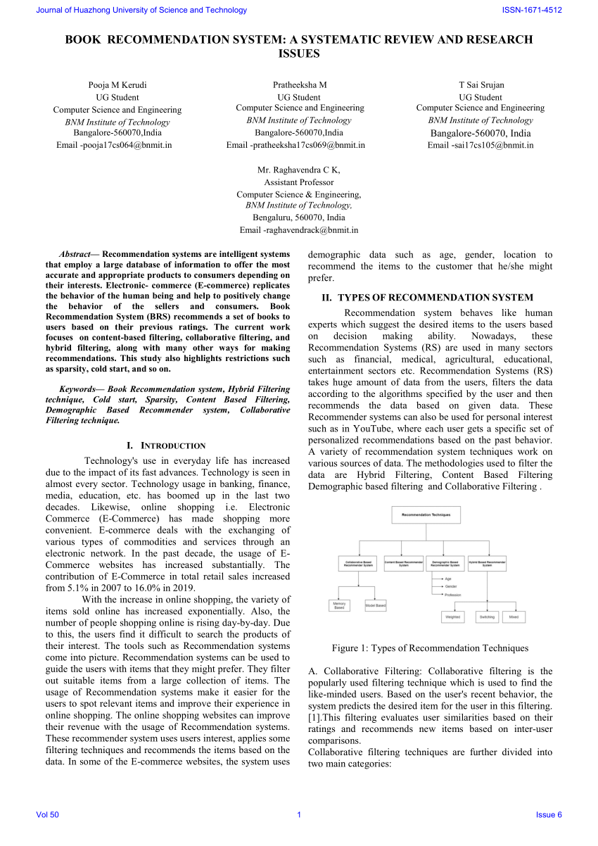 book recommendation system research paper