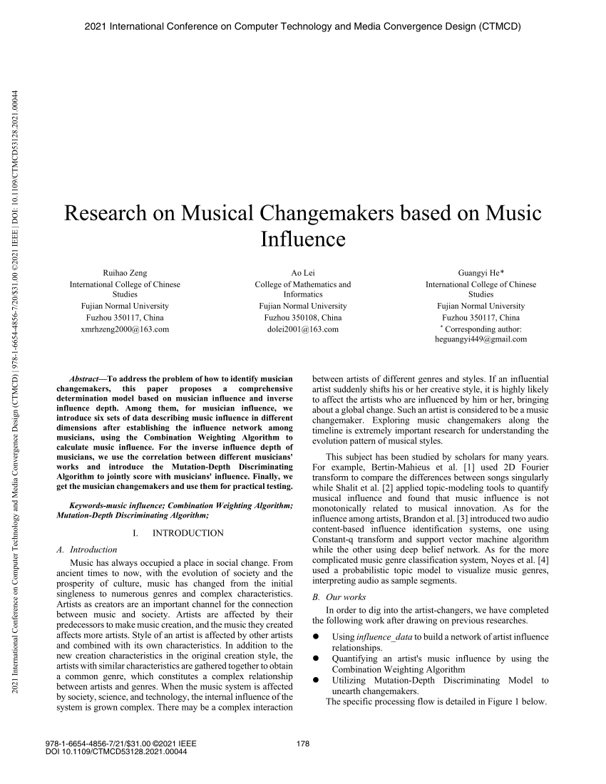 music influence research paper