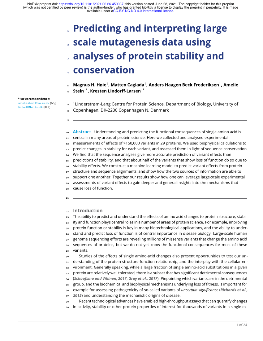 Predicting and interpreting large-scale mutagenesis data using analyses of  protein stability and conservation - ScienceDirect