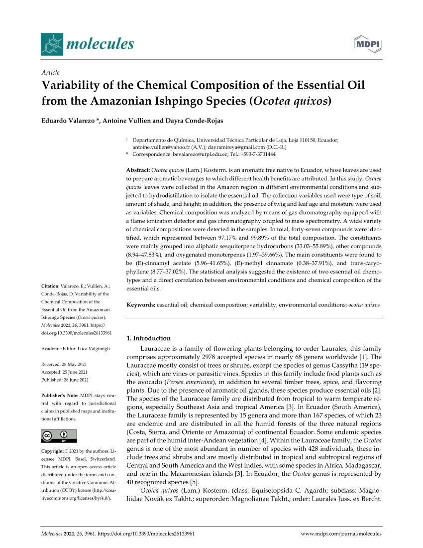 PDF) A Study of the Essential Oil Isolated from Ageratina dendroides  (Spreng.) R.M. King & H. Rob.: Chemical Composition, Enantiomeric  Distribution, and Antimicrobial, Antioxidant, and Anticholinesterase  Activities