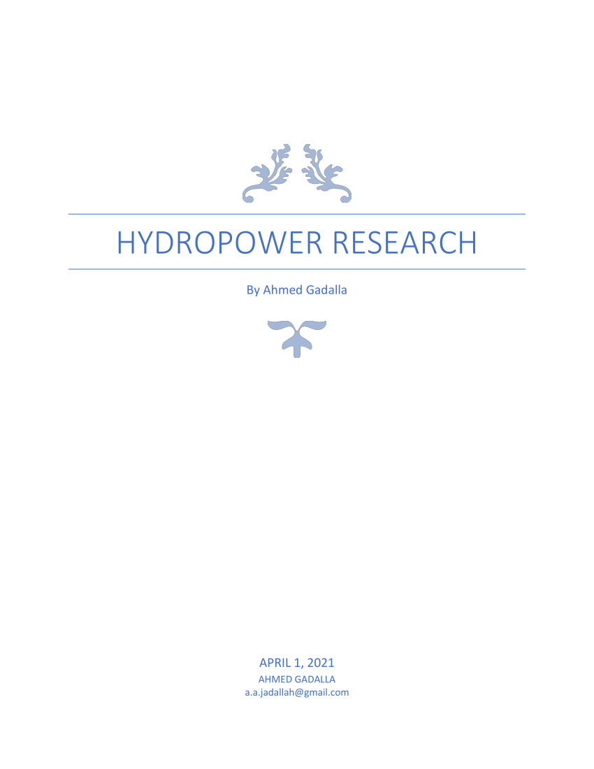 hydropower plant research paper