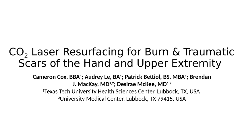 Pdf Co2 Laser Resurfacing For Burn And Traumatic Scars Of The Hand And