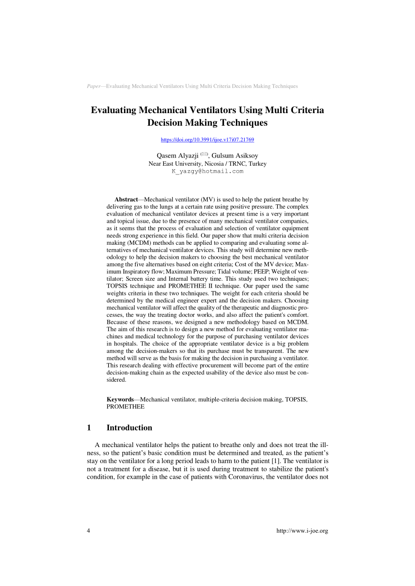 research paper on mechanical ventilator