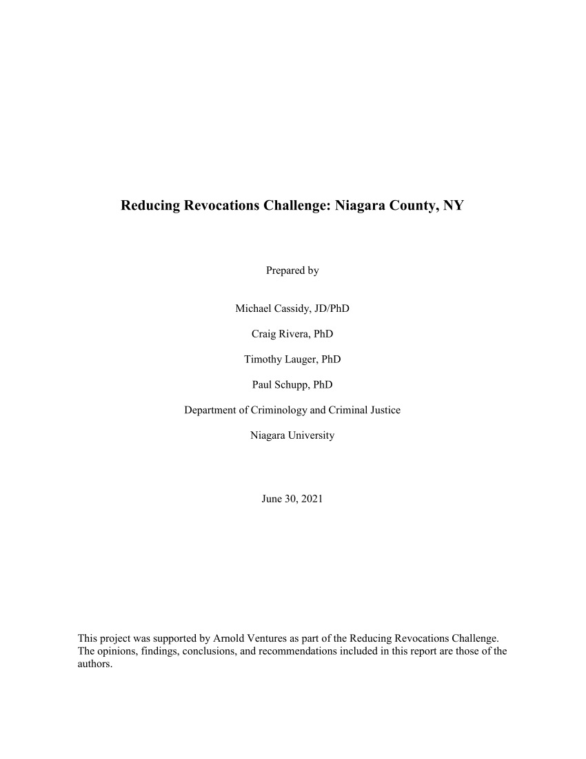 (PDF) Reducing Revocations Challenge Niagara County, NY