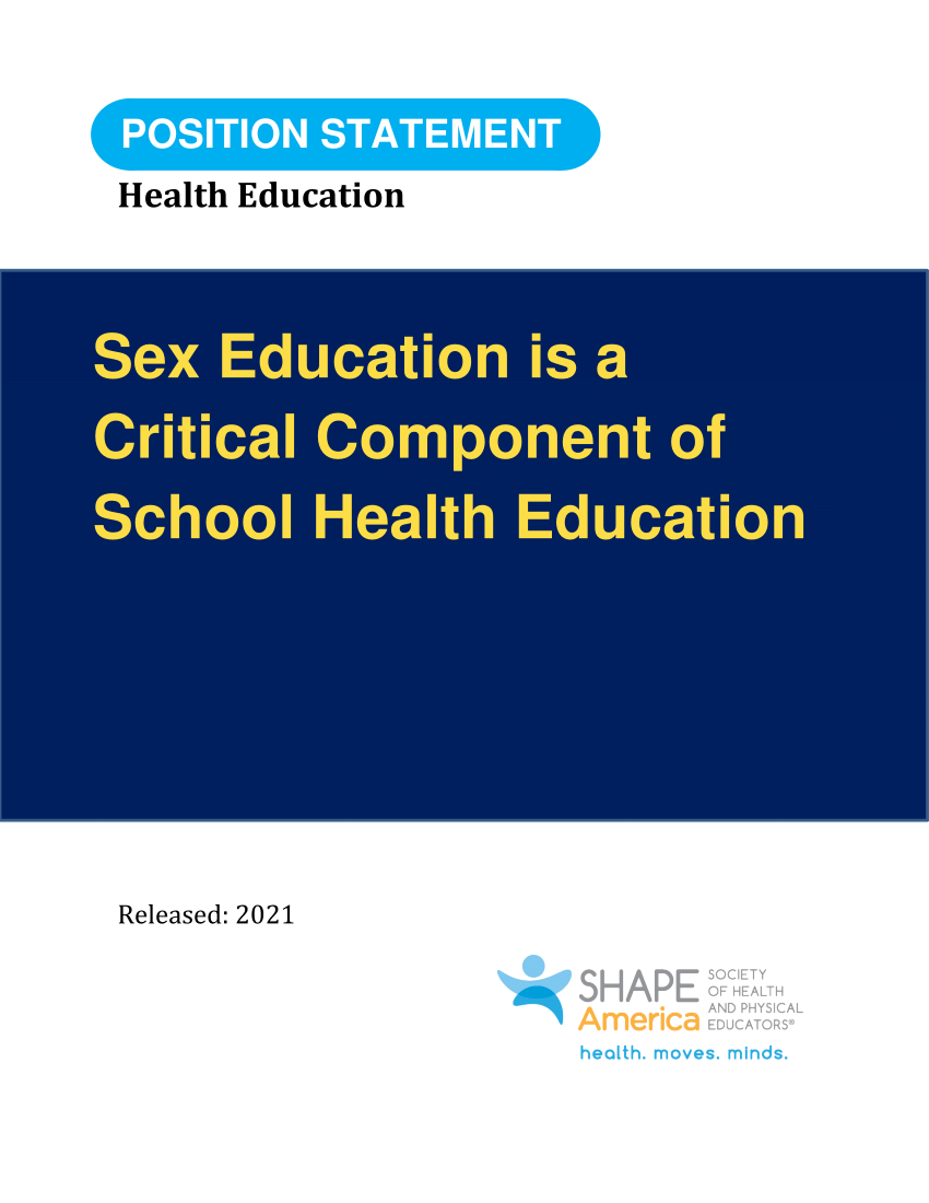 Pdf Position Statement Sex Education Is A Critical Component Of School Health Education 8032