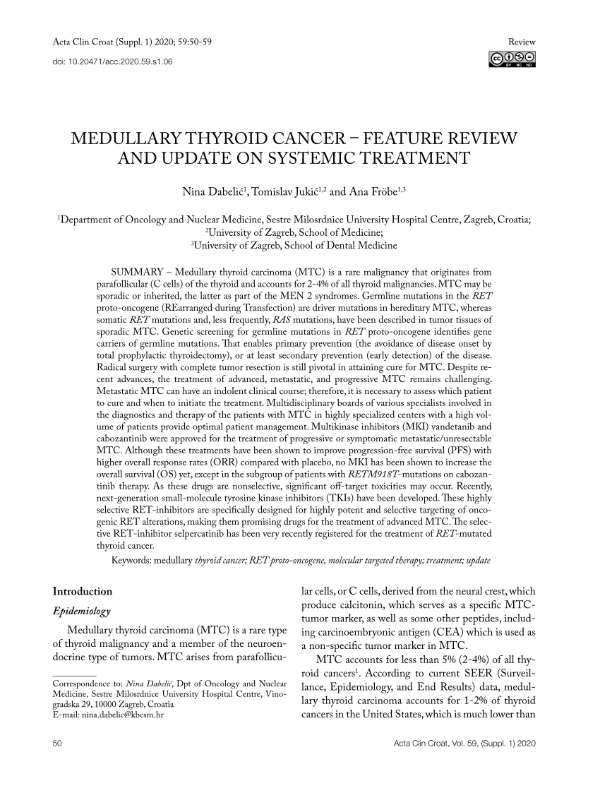 medullary thyroid cancer research paper