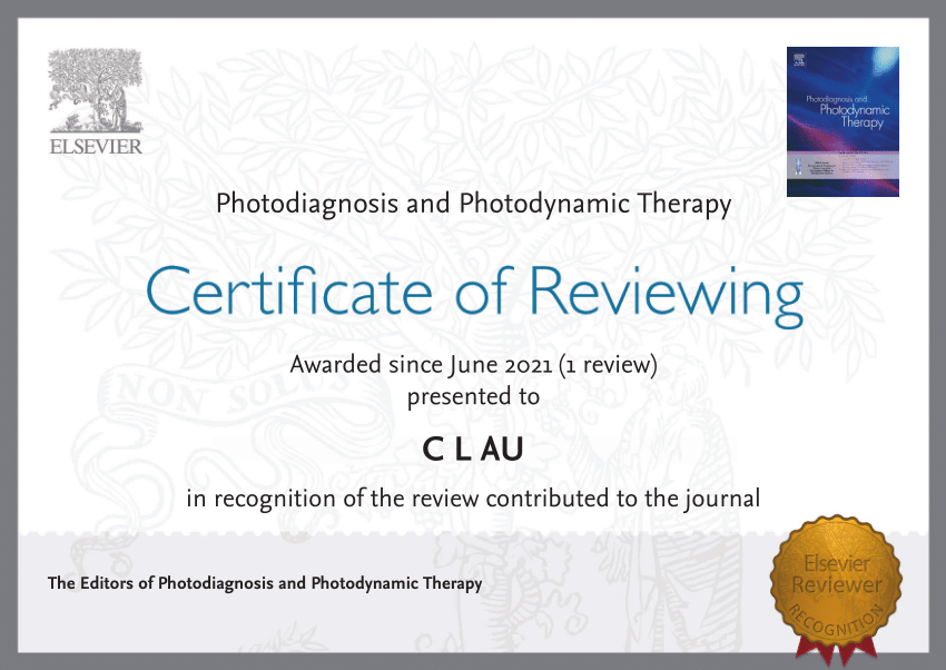 (PDF) Photodiagnosis and Photodynamic Therapy Certificate of Reviewing