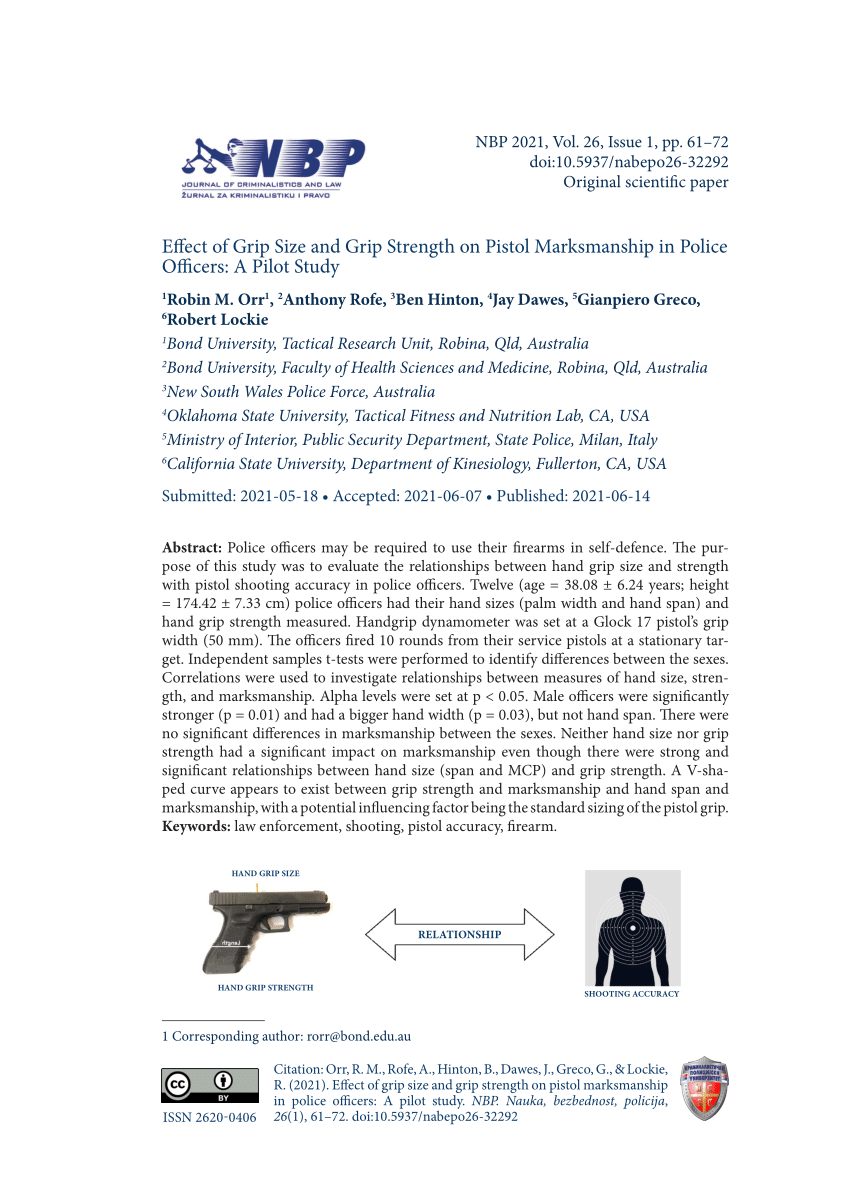 PDF) Effect of Grip Size and Grip Strength on Pistol Marksmanship