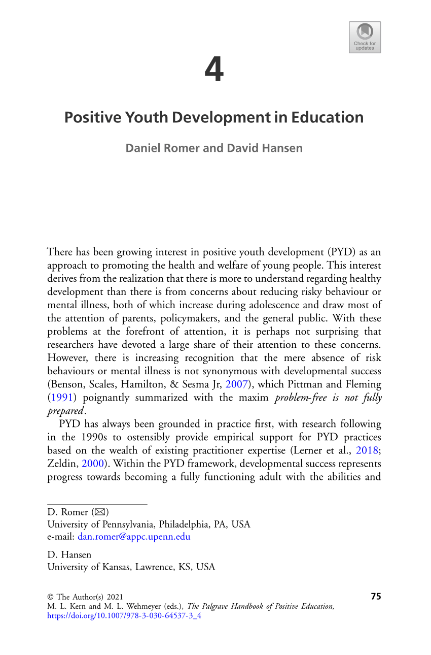 phd thesis positive youth development