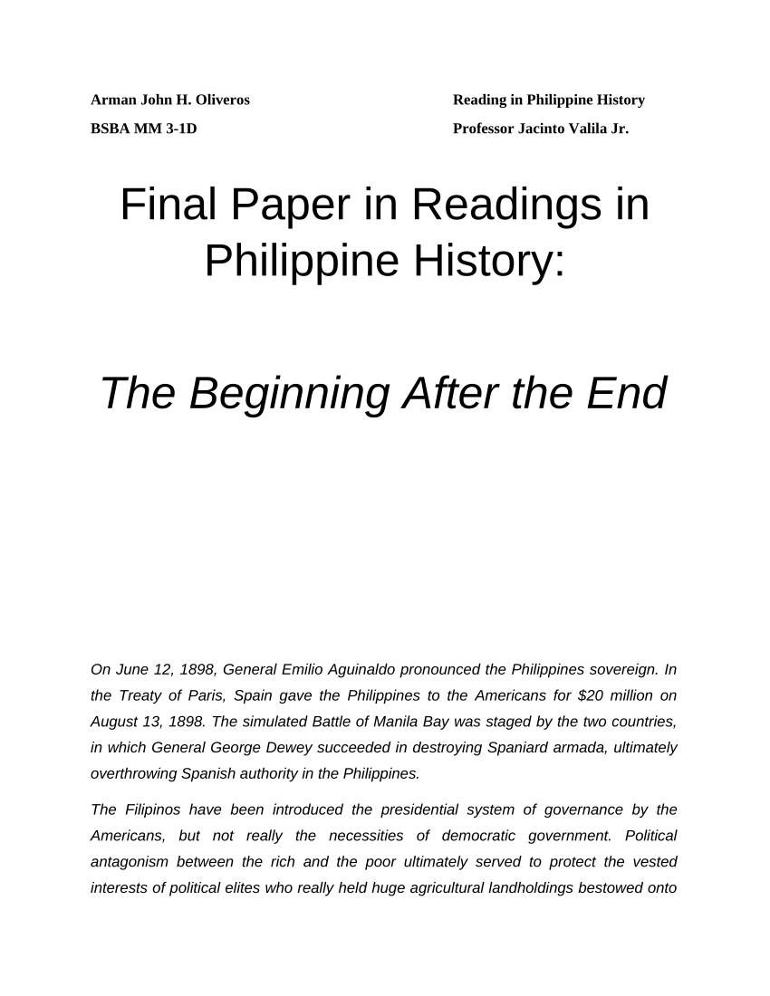 essay about history of the philippines