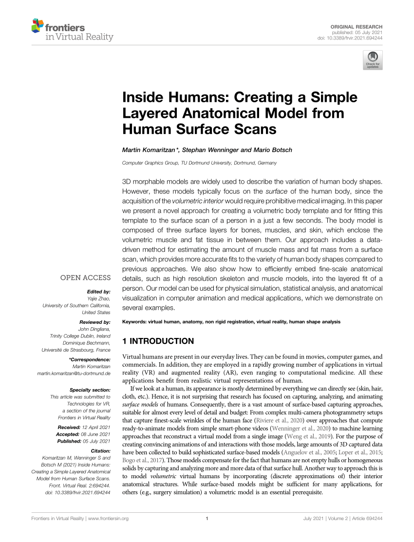 PDF] Modeling the shape and composition of the human body using