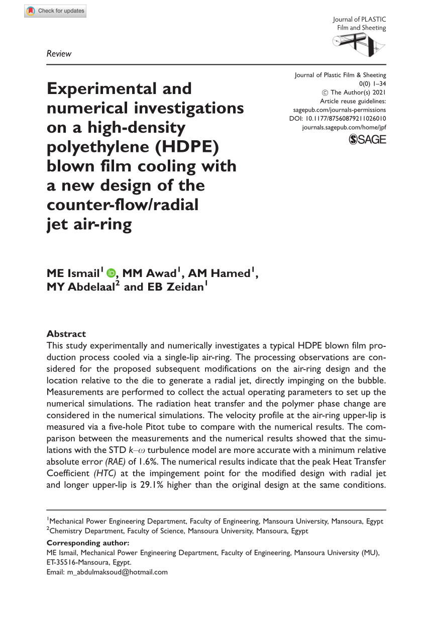 (PDF) Experimental and numerical investigations on a highdensity