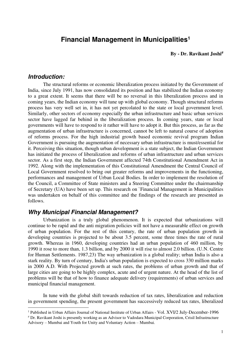 research paper on financial management in india