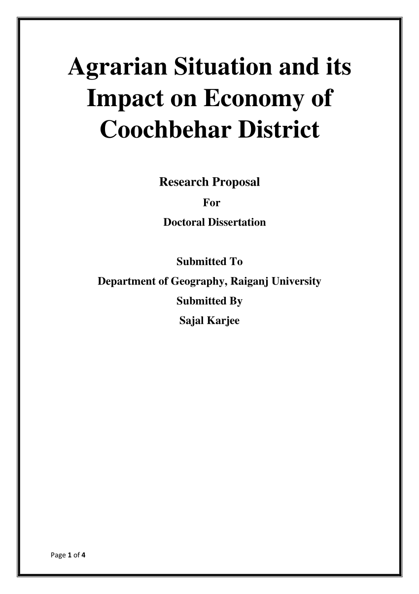 research proposal on agricultural sector