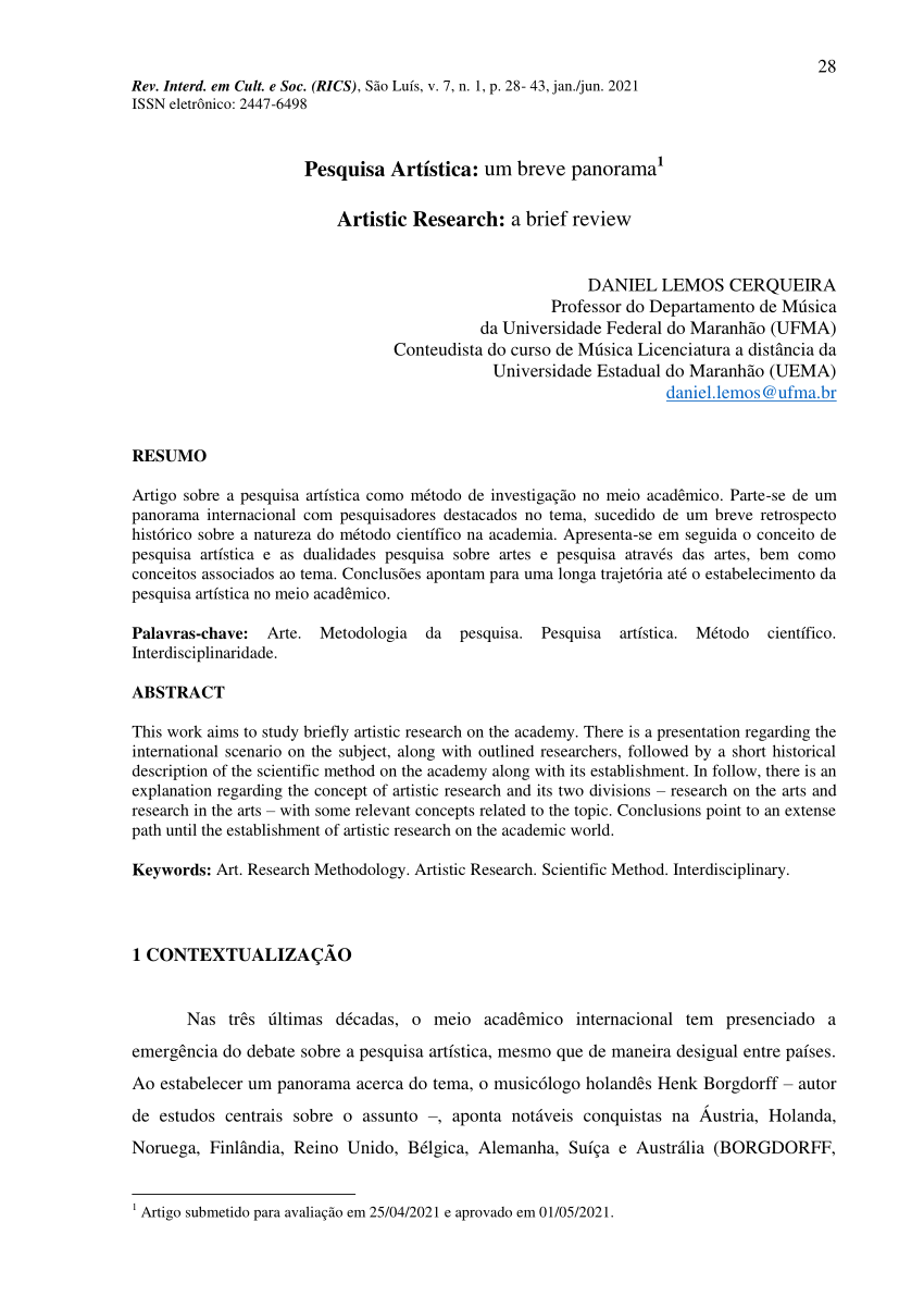 PDF) “Uma Metodologia Selvagem (Pesquisa como Processo Artístico