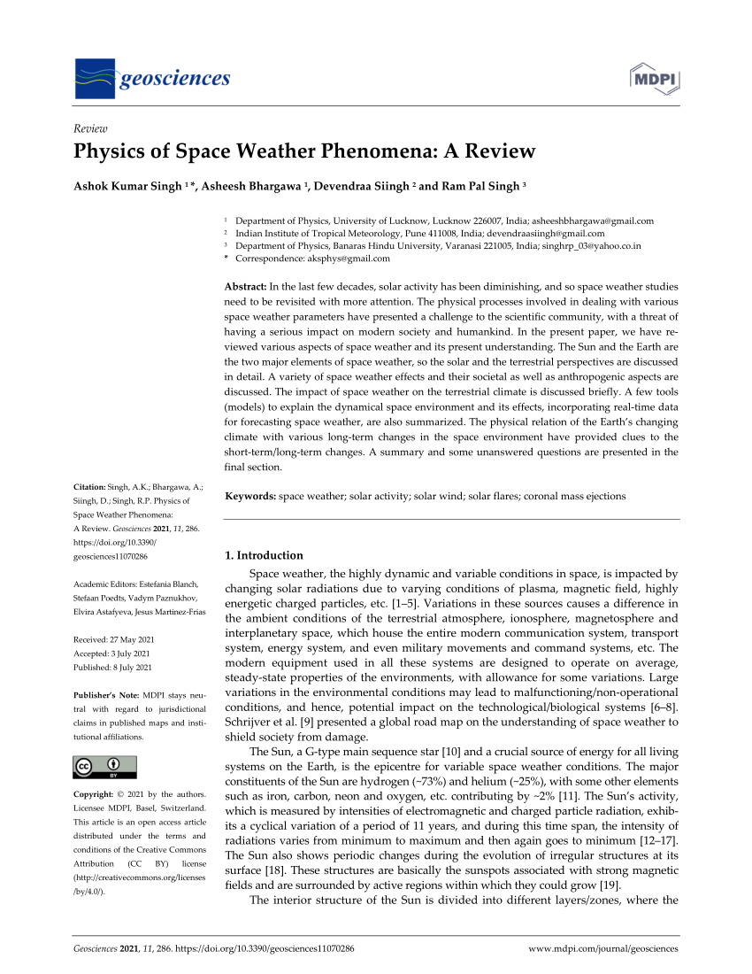 research paper on space weather