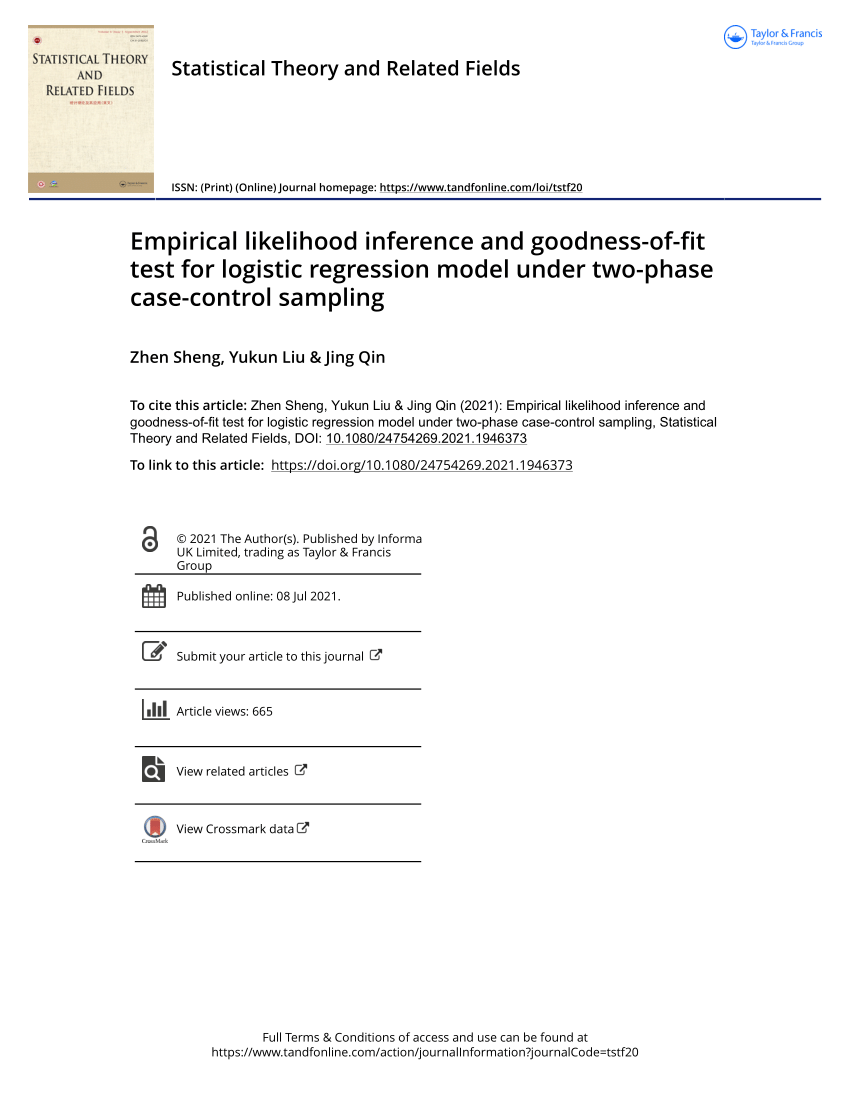 PDF Empirical Likelihood Inference And Goodness Of Fit Test For Logistic Regression Model