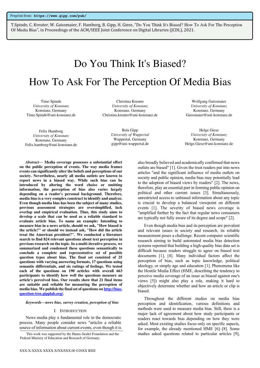 research articles with bias